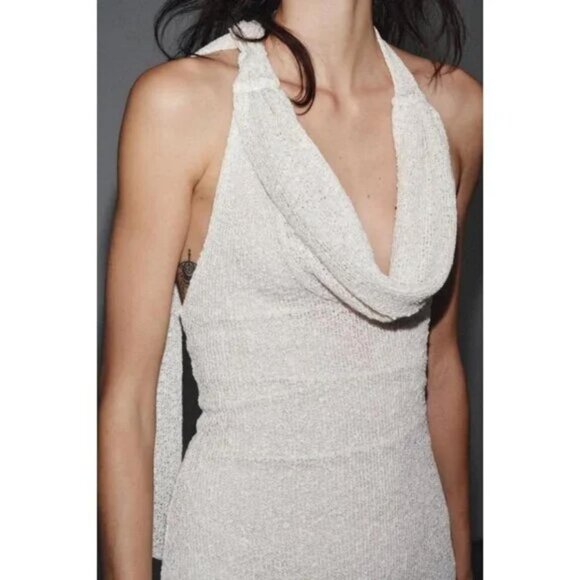 ZARA RUSTIC DRESS WITH SCARF - Picture 7 of 10